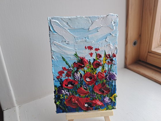 Poppies mini painting