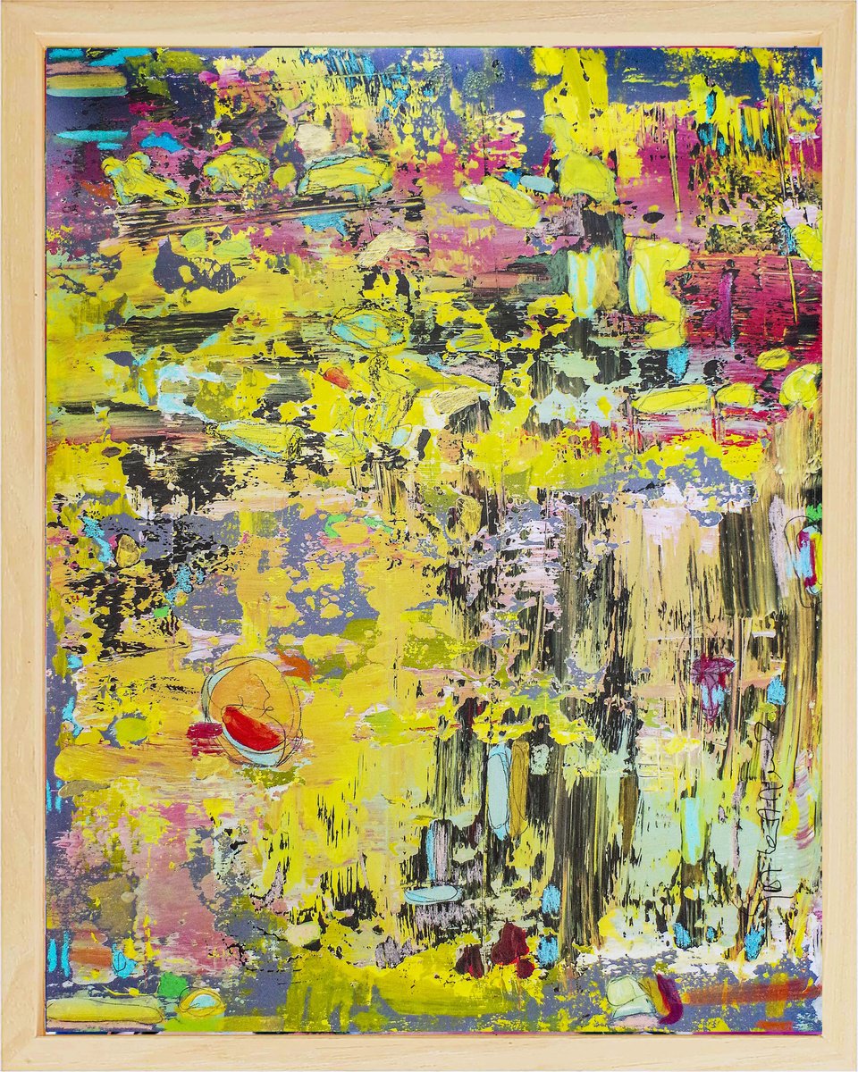 Organic Abstract Acrylic Painting By Geert Lemmers Fpa, 33 X 41, The World And The Art, Original Artwork