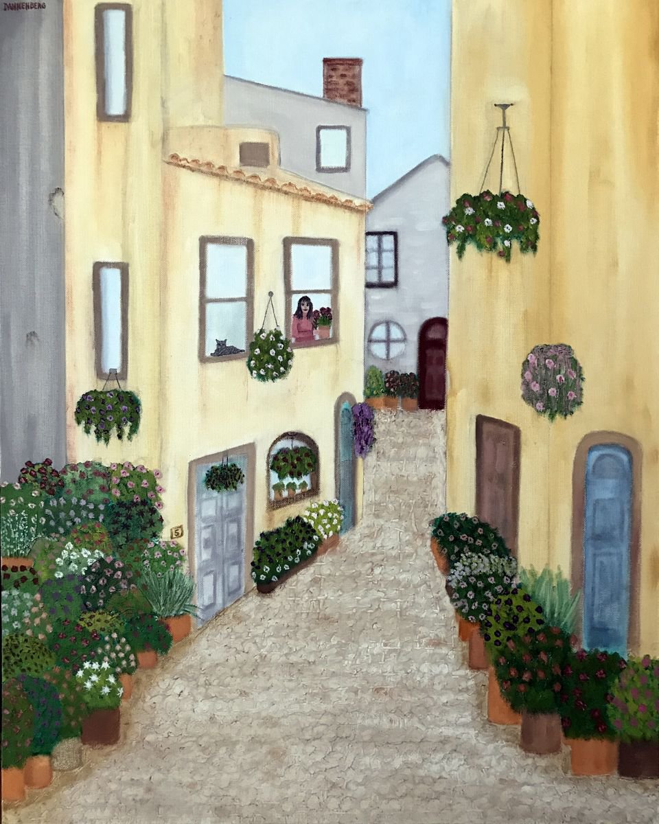 Impressionistic Botanical Oil Painting By Leslie Dannenberg, 24 X 30", Flowers Everywhere, Original Artwork