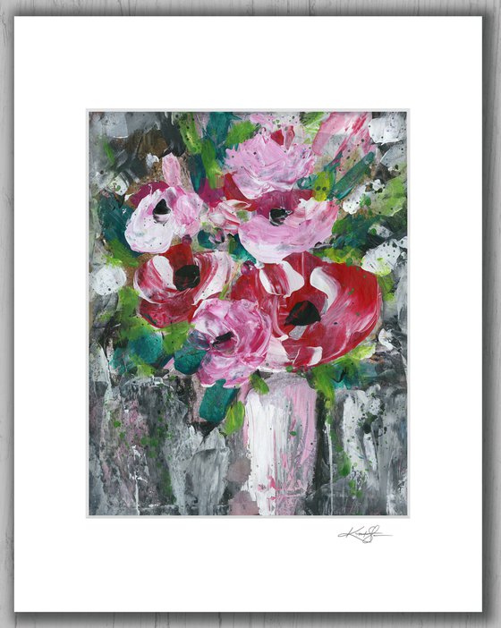 Vintage Blooms 9 - Floral Painting by Kathy Morton Stanion