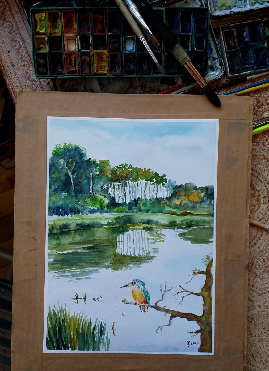 Impressionistic Watercolour , Kingfisher By Zoran Mihajlovic Muza, 9 X 12, Artwork For Sale On Artfinder