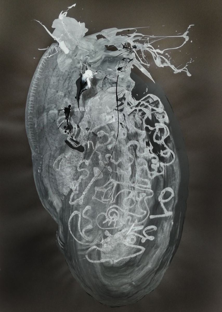 Surrealistic Animal Acrylic Painting By Stefano Mazzolini, 28 X 39", Qgharr, Original Artwork