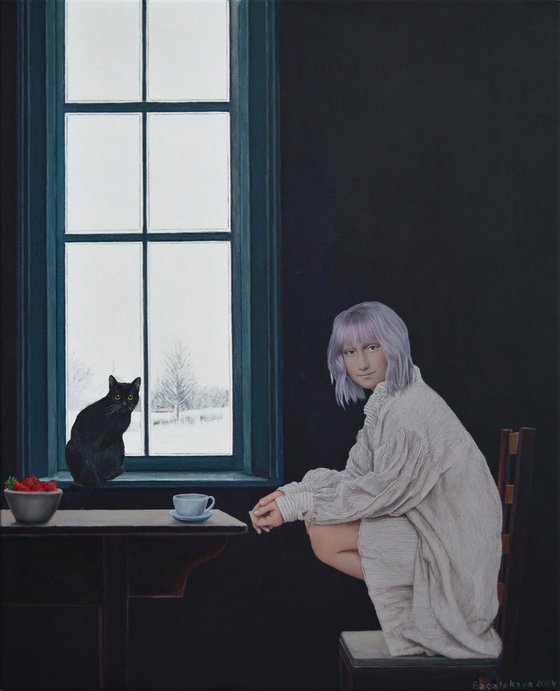 Contemporary portrait "Morning Coffee"