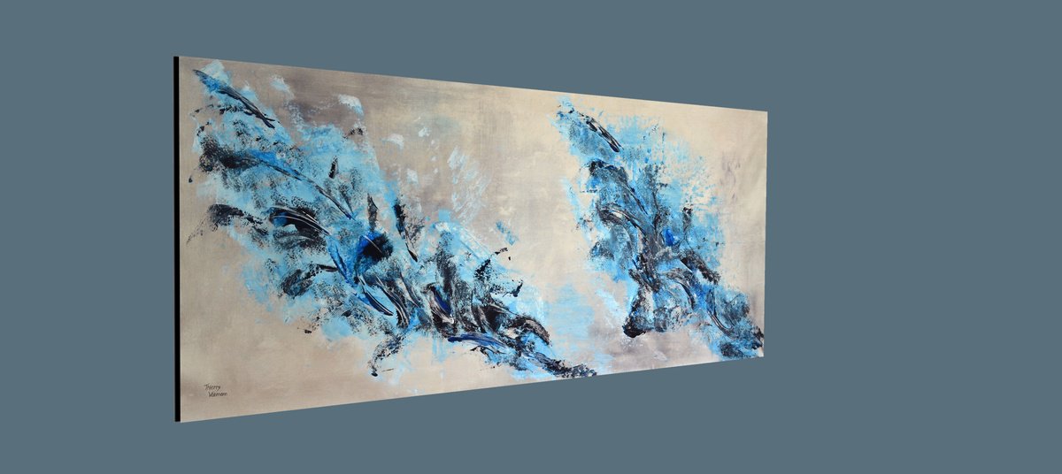 MARVEL BY THE SEA.ABSTRACT.80x36 in. Free shipping. by Thierry Vobmann. Abstract .