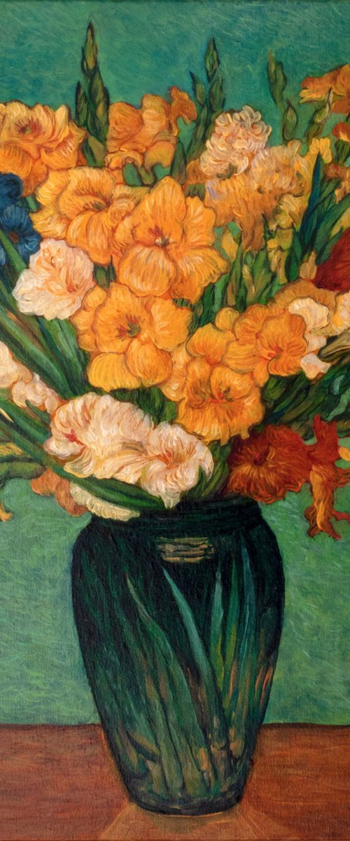 Gladioli in a Green Vase by Suren Ter-Avakian