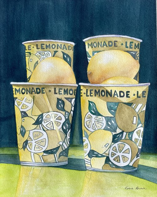 When Life Gives You Lemons Original Watercolor by Rosie Brown