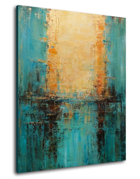 Abstraction in Turquoise and Gold