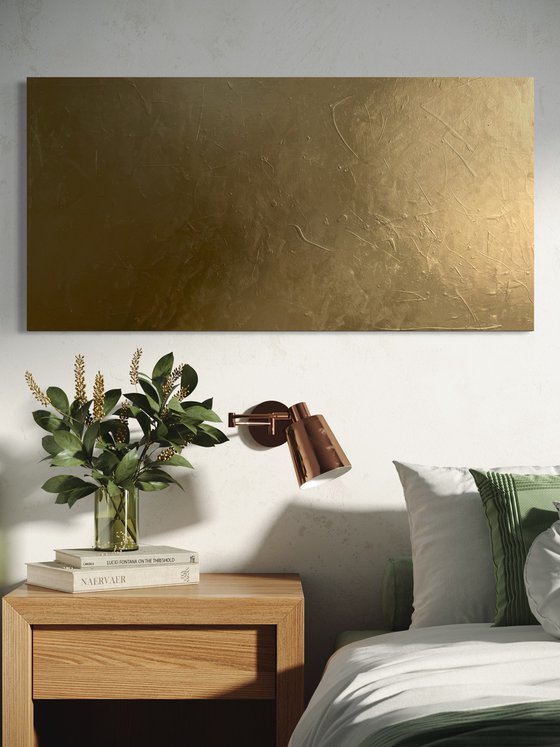 Wise Street - 152 x 76 cm - metallic gold paint on canvas