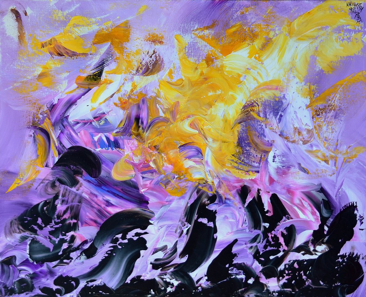 Abstract Acrylic Painting By Isabelle Vobmann, 29 X 24, Brighten Up Your Life, Original Artwork
