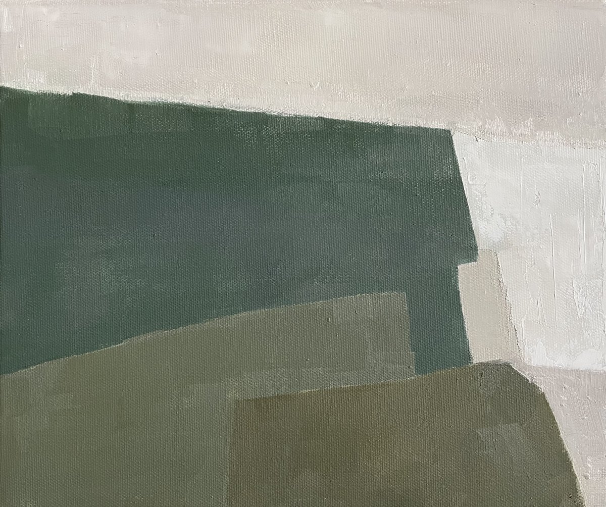 Abstract Oil Painting By Lizzie Butler, 12 X 10", A Quiet Place, Original Artwork