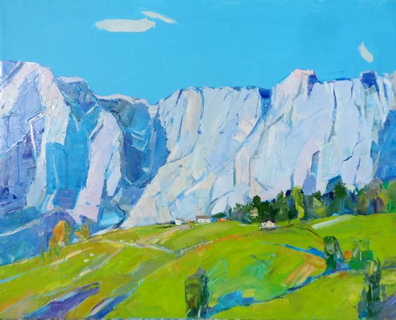 Mountains Switzerland Painting Art Fine Art Landscape painting