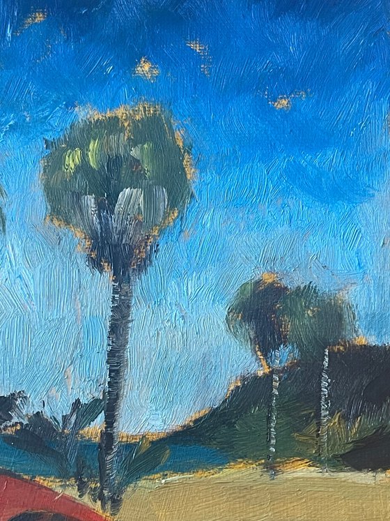 Twin Boats Under Palms