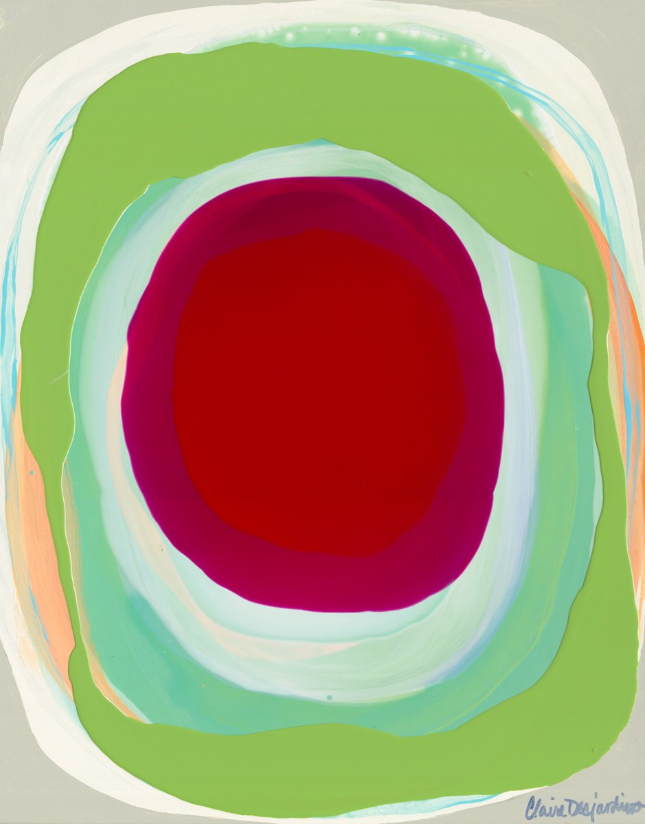 Organic Abstract Acrylic Painting By Claire Desjardins, 24 X 30, Start With A Clear Head, Original Artwork