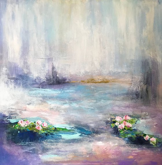 Impressionistic water lilies