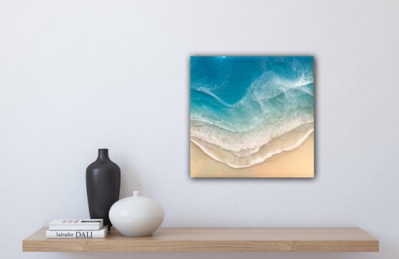 White Sand Beach - Love - Seascape Painting Gift idea