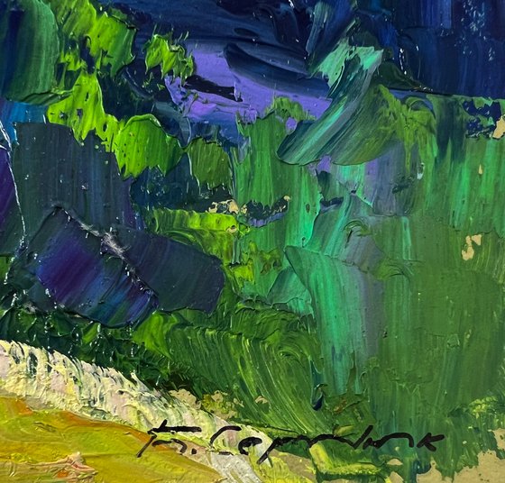 The River Flows along the Forest