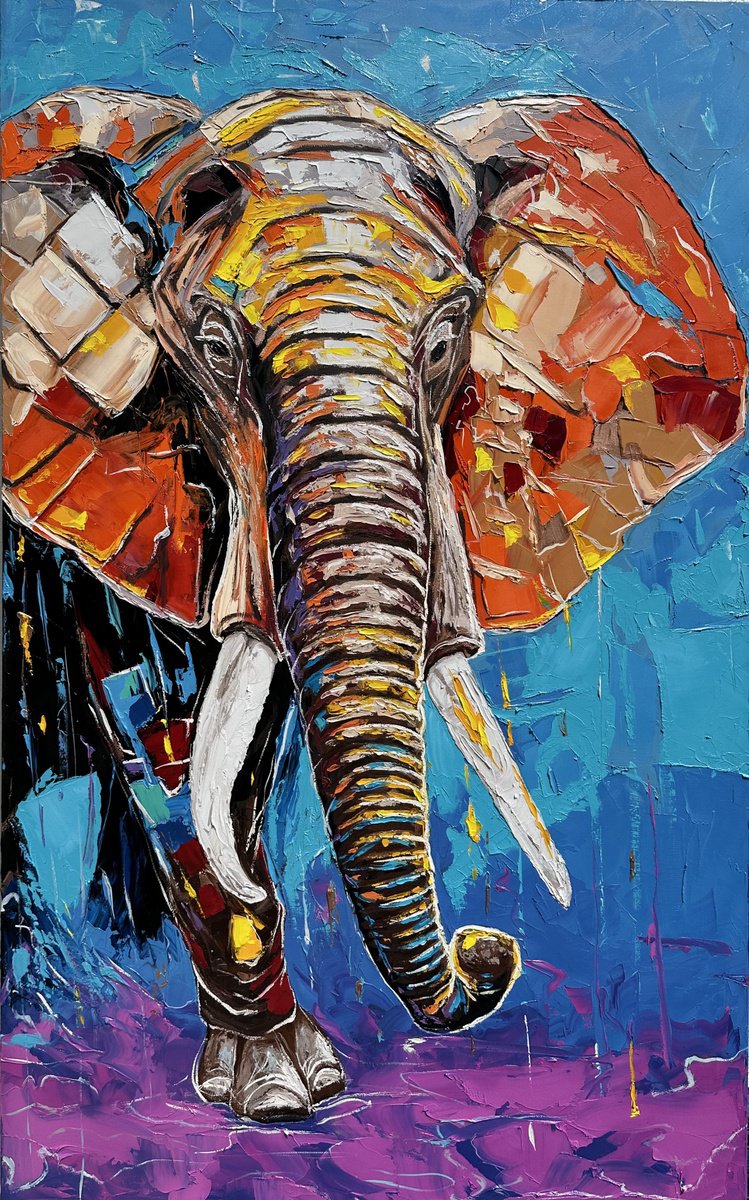 Rainbow Elephant I by Elena Adele Dmitrenko