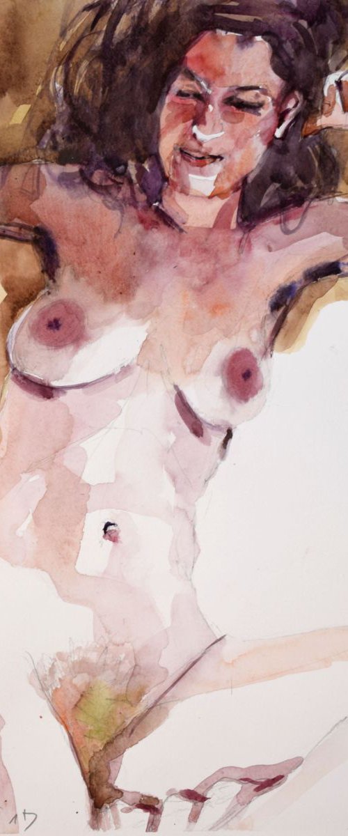 Nude ( another sunny day...) by Goran Žigolić Watercolors