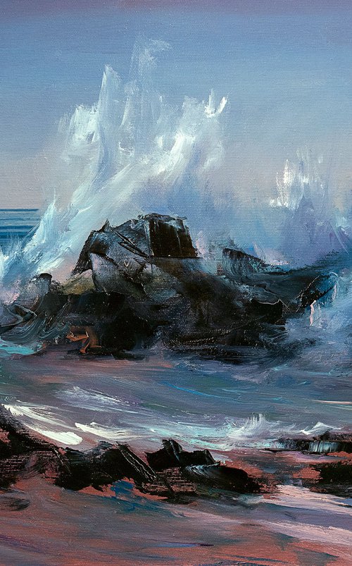 Waves Crashing on the Rocks by Bozhena Fuchs