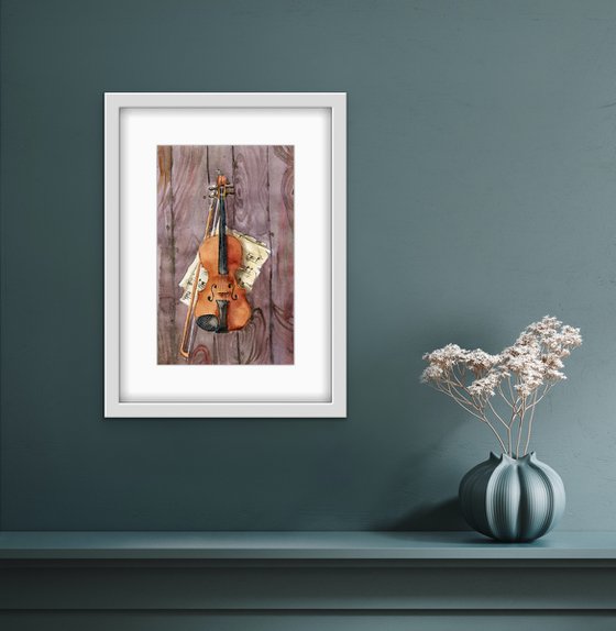 Violin with notes.