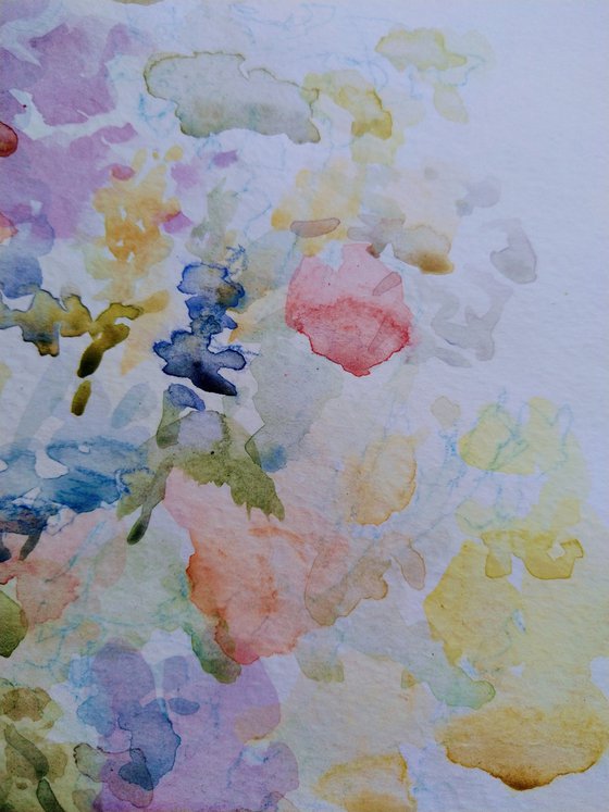 Field flowers. Original watercolour painting.