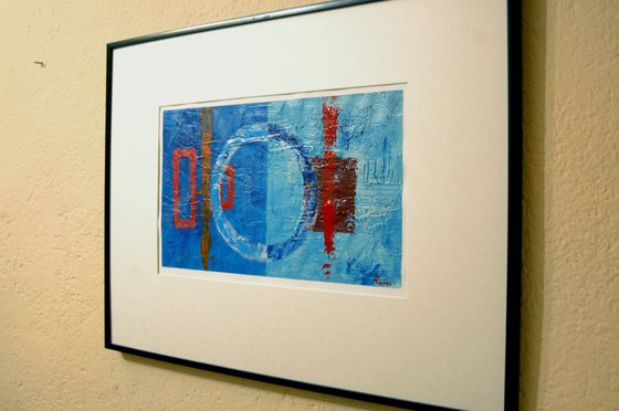 "Abstract Variations # 54". Matted and framed.