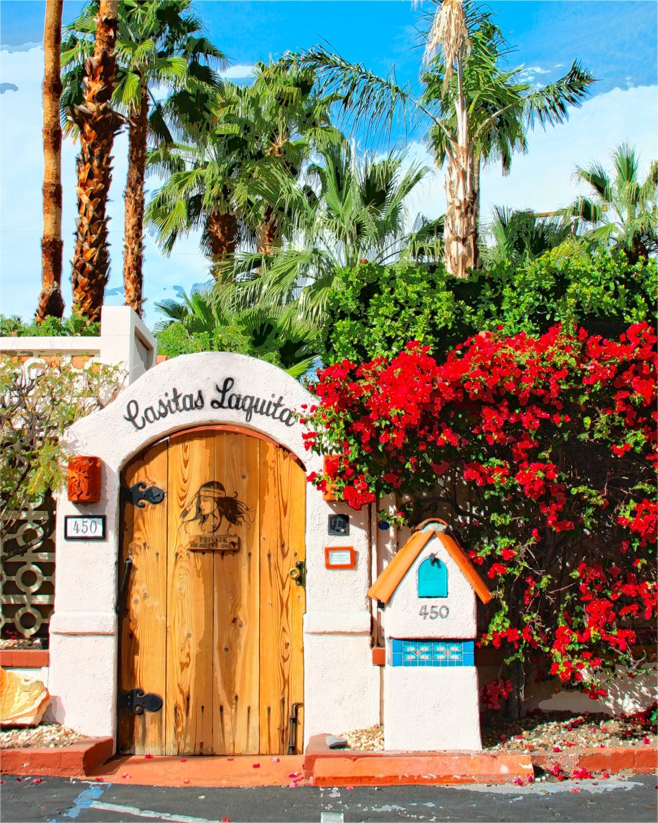 Impressionistic Cityscapes Photograph By William Dey, 22 X 26", Casita Charm Palm Springs Ca, Original Artwork