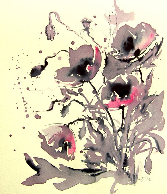 Purple poppies IV