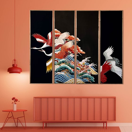 Cranes through Generations (Kimono)