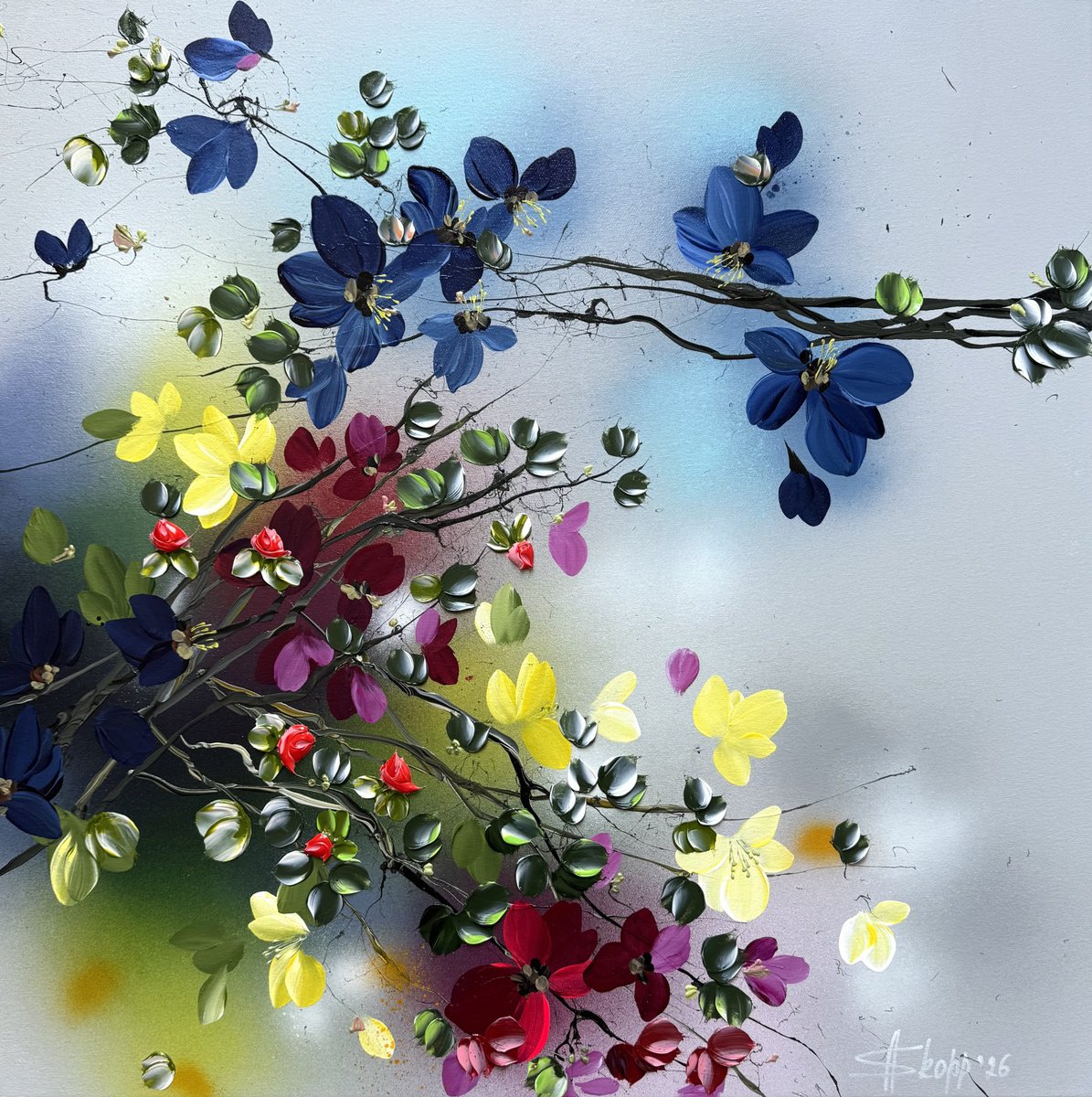Blooming Current By Anastassia Skopp, 31 X 31, Artwork For Sale On Artfinder
