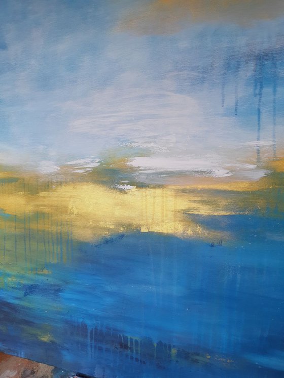 FLOATING GOLD #2 - Large abstract Seascape