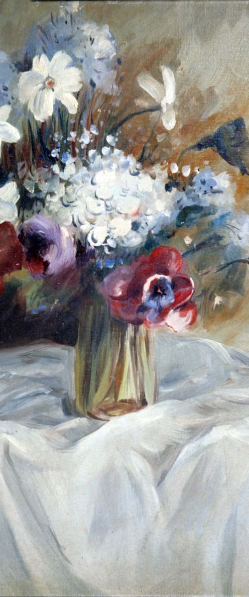 Floral in grey tone n° 3451 by GOUYETTE jean-michel