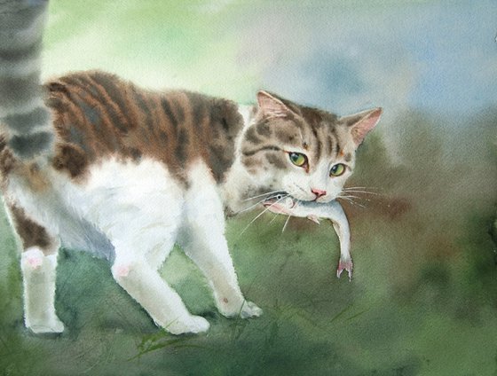 The Fisher Cat  cat with fish