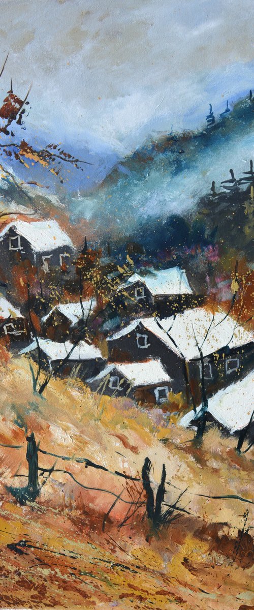 Mountain village in winter by Pol Henry Ledent