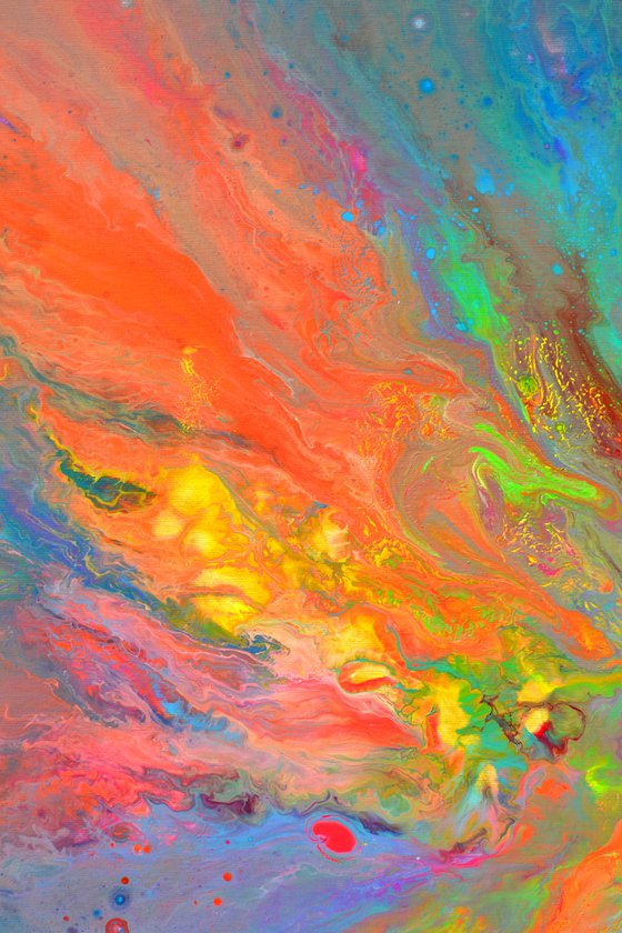 Phoenix Vs. Dragon - 100x70 cm - XL Large Abstract Painting