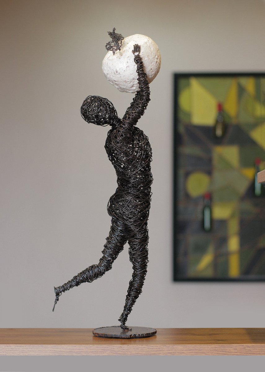 Expressive Portrait Sculpture By Karen Axikyan, 6 X 20", Adam, Original Artwork