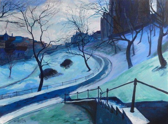 Towards The Calton Hill, Edinburgh, Winter'