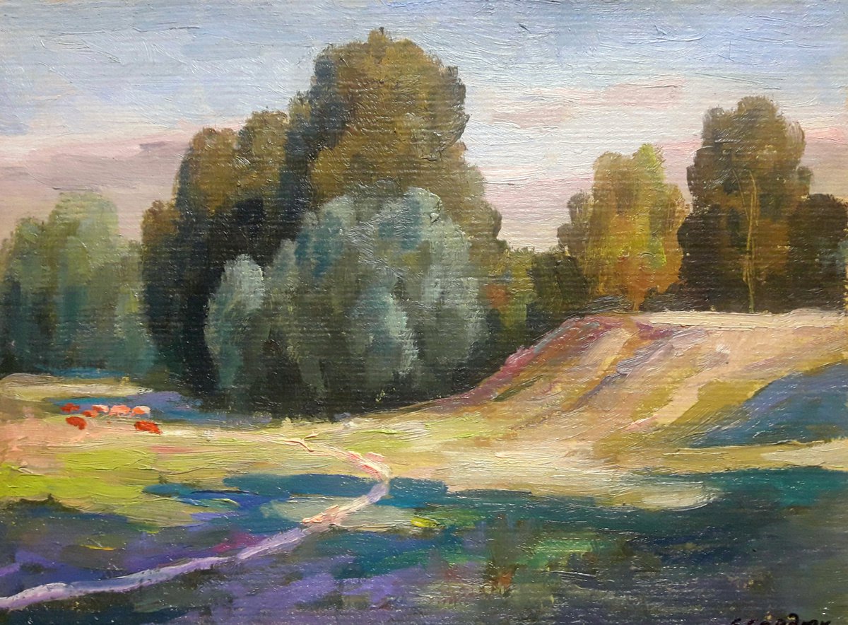 Oil painting In the pasture by Boris Serdyuk