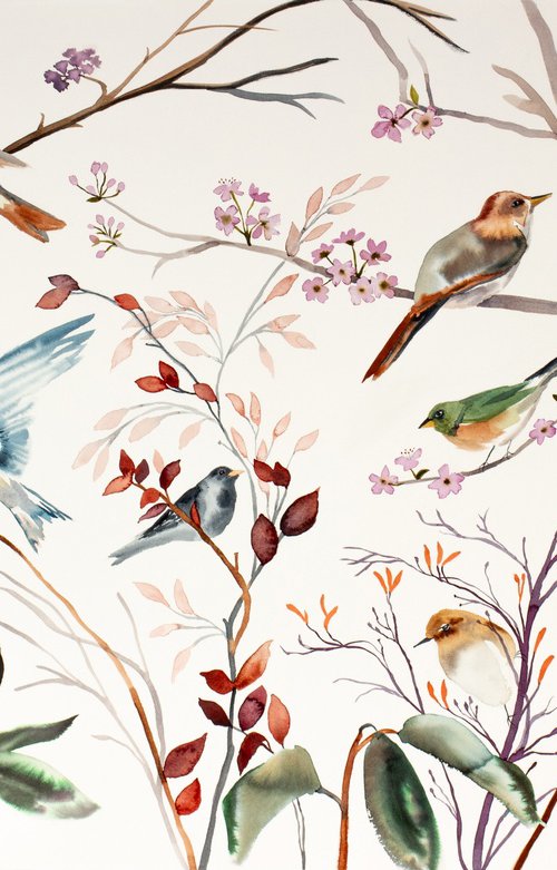 Birds on Branches by Elizabeth Becker