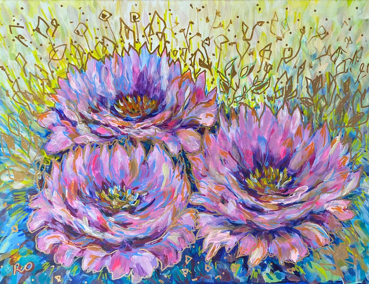  Lilac Morning Flowers By Olga Rokhmanyuk | Roartus, 24 X 18, Artwork For Sale On Artfinder