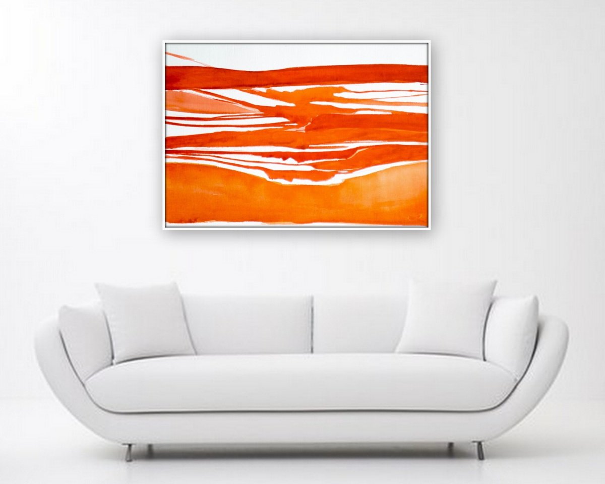 Abstract Acrylic Painting By Nadia Moniatis, 47 X 39", Abstract., Original Artwork