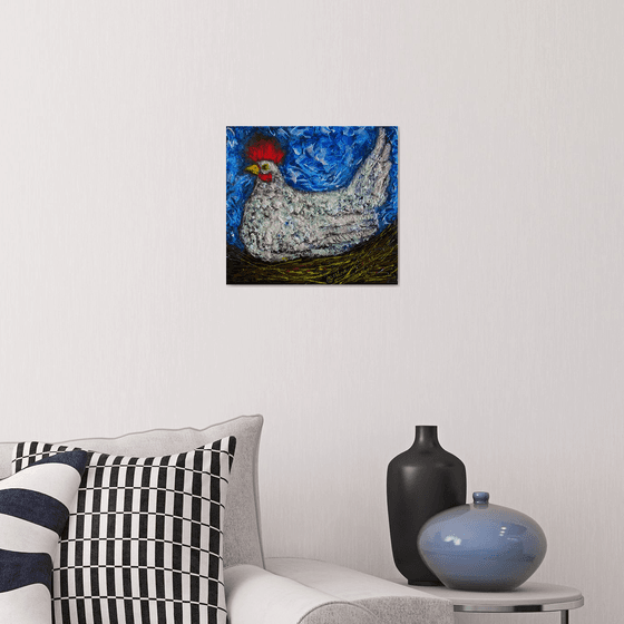 Keep'm warm -  Abstract  Original Palette Knife Painting