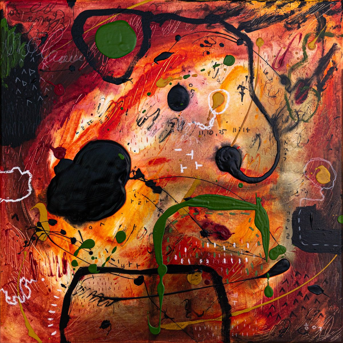 Abstract Acrylic Painting By Hyunah Kim, 21 X 21, Werthers Ii, Original Artwork