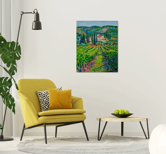 Tuscan Countryside with Vineyard