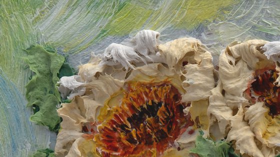 Golden Floral Relief 3D