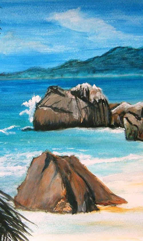 Paradise Island landscape painting on special SALE by Manjiri Kanvinde