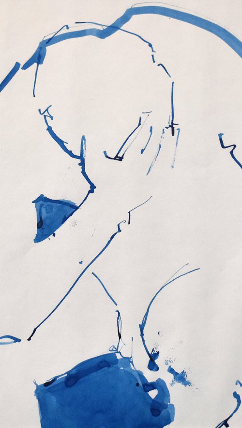 Study of a male Nude - Life Drawing No 480 by Ian McKay