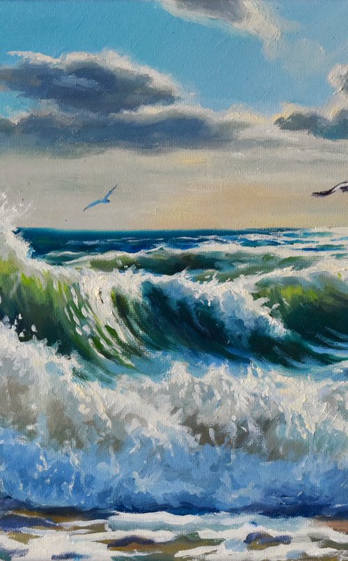 A seascape with crushing waves by Serghei Ghetiu