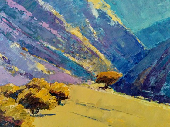 Basking in glimmering light landscape oil painting