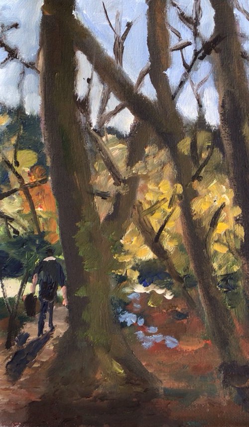 Woodland walk by Julian Lovegrove Art